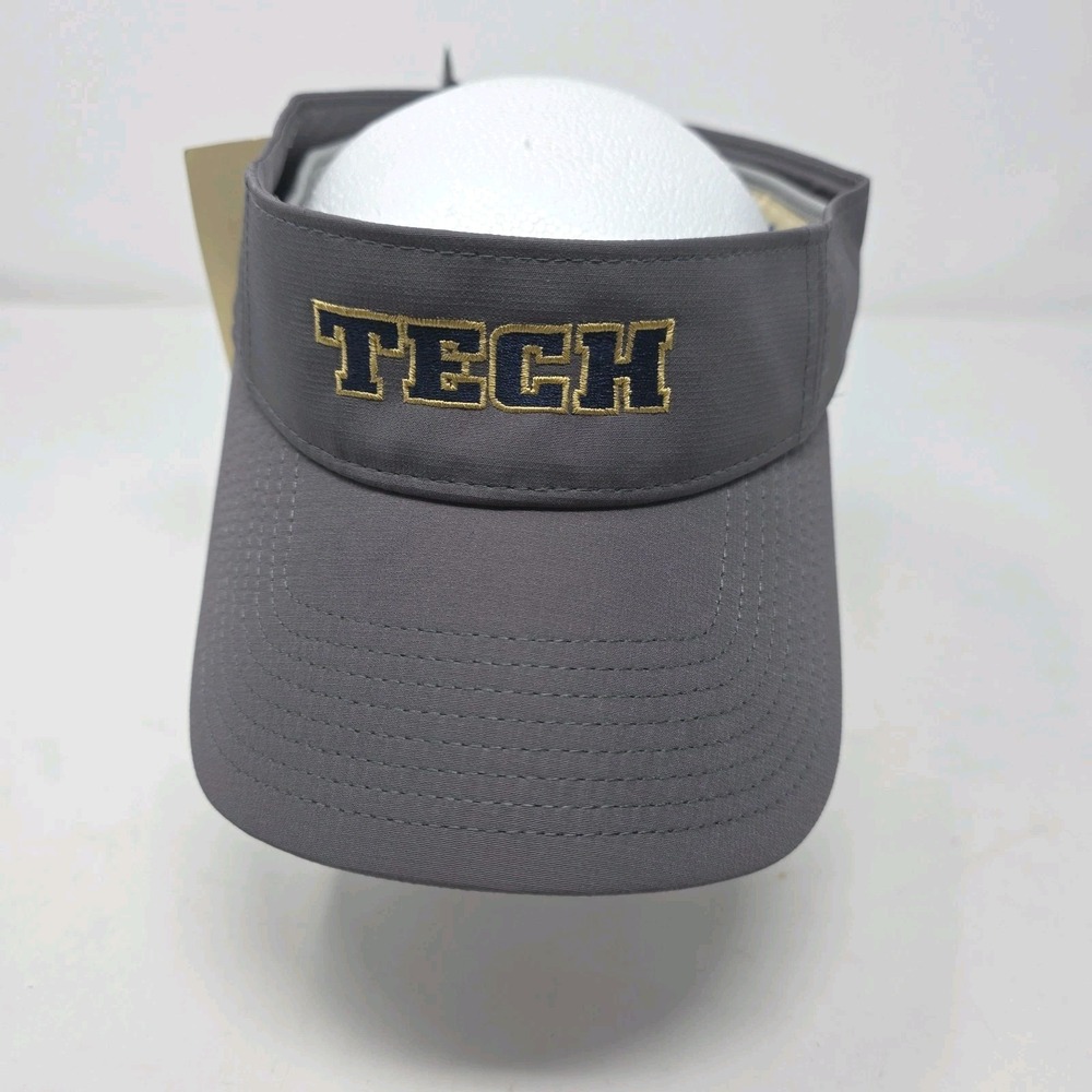 The Game Visor Hat Mens OS Gray Tech Embroidered Logo Outdoor Adjustable NWT
